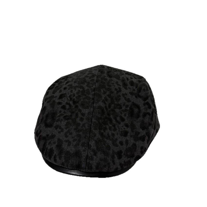 American retro hottie leopard print forward hat female autumn niche yk big head circumference beret versatile face small hat