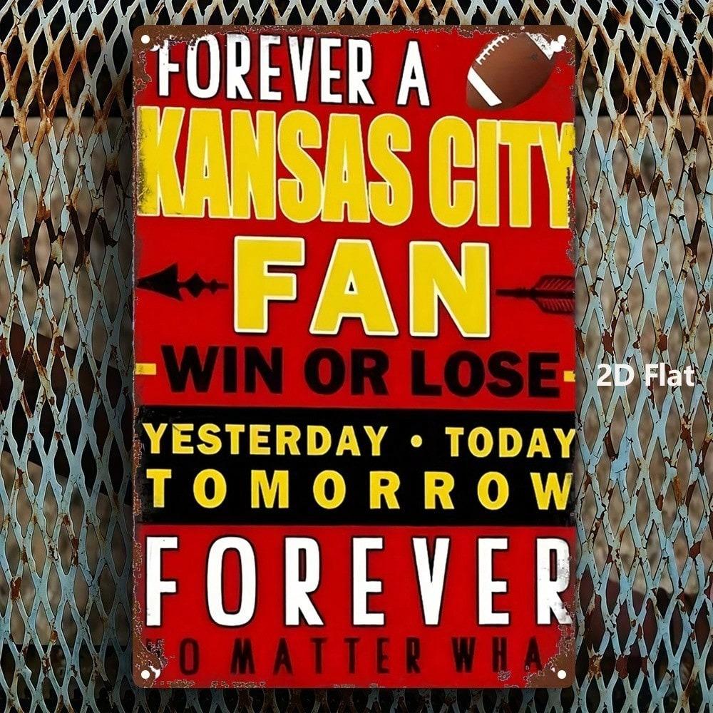 Kansas City Chiefs Tin Metal Sign 8x12 Vintage Wall Art Home Bar Decor