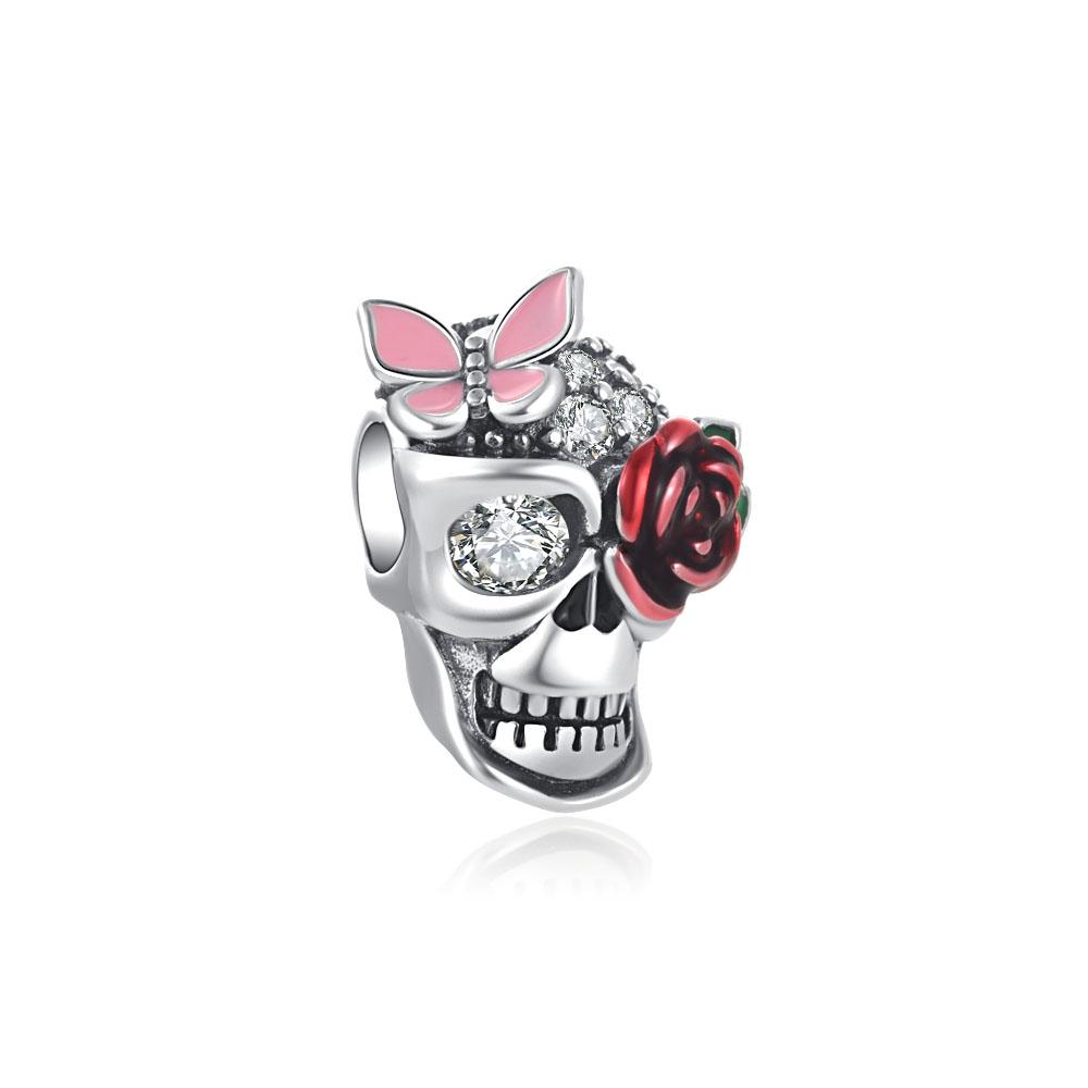 Scared Skeleton Ghost Series 925 Silver Charm Halloween hat Bead Fit Women Bracelet Jewelry For Gift