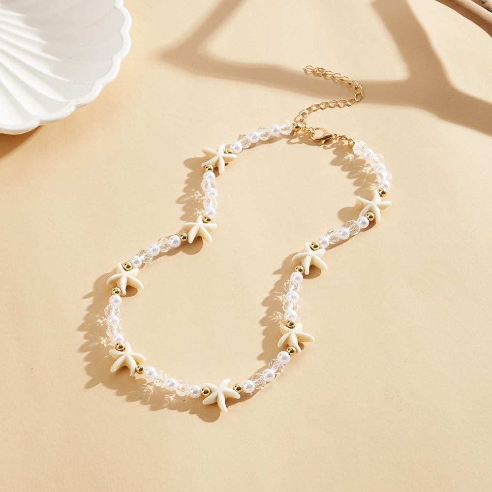Adjustable Starfish Necklace Ornaments Beach Beaded Necklace Vintage Bohemian Style Necklace Women
