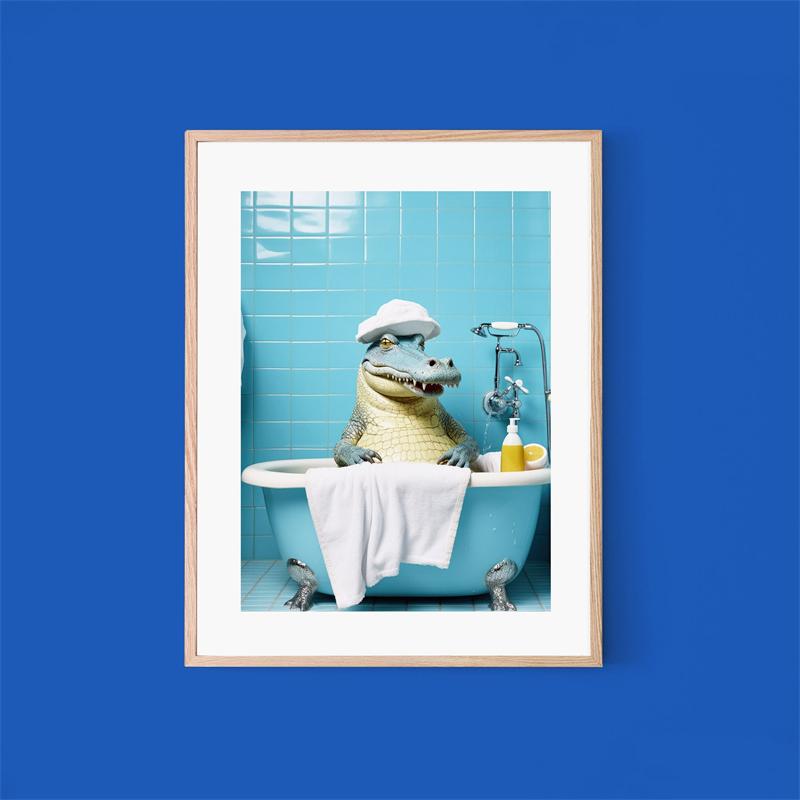 Pop Art Funny Toilet Reading Poster Aesthetics Cat Capybara Animal Canvas Prints Wall Art Room Decor Home Bathroom Decoration