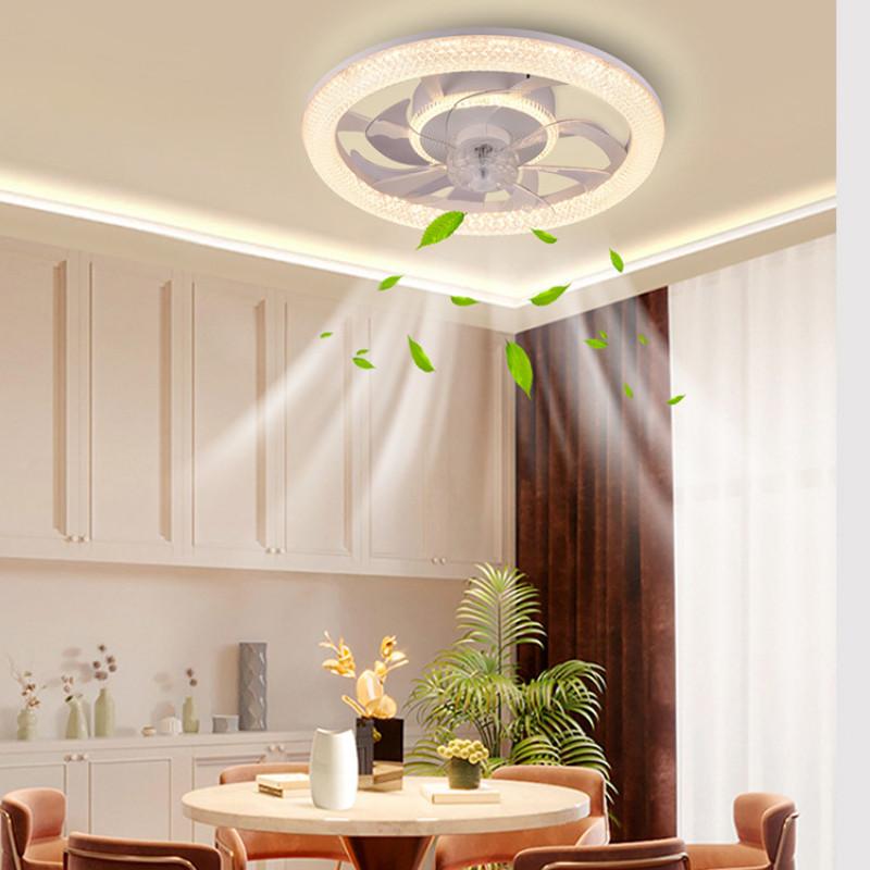 110V-240V Six Speed Adjustable Electric Ceiling Fan With Lights Bedroom RGB Silent Ceiling Fan Lamp Intelligent Dimming Restaurant Fan Lights