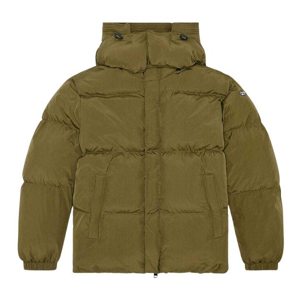 Diesel Mens Plain Hooded Padded Jacket