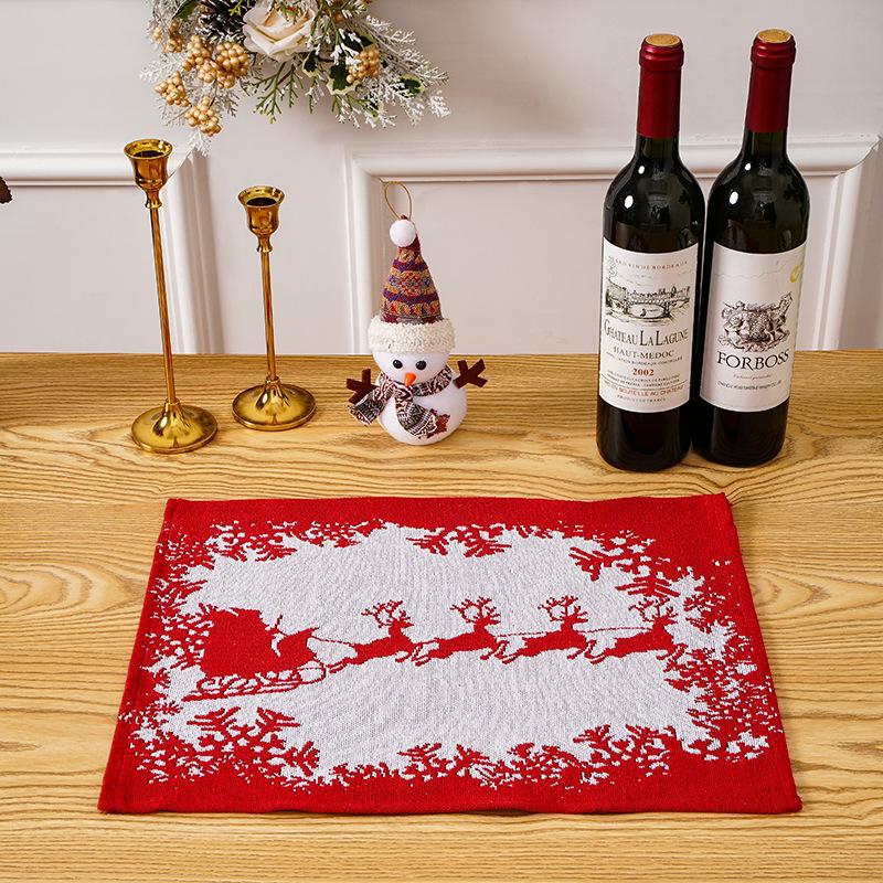 New Christmas Supplies Cartoon Santa Claus Placemat Christmas Ornaments Dining Table Insulation Pad Christmas Tree Decoration