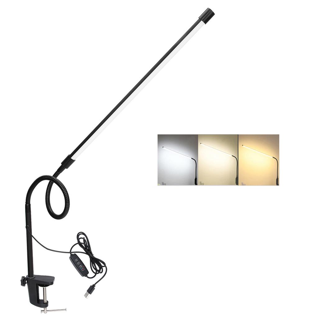 Long Arm Flexible LED ClipOn Beauty Tattoo Lamp Dimmable Nail Art Reading Desk Lamp