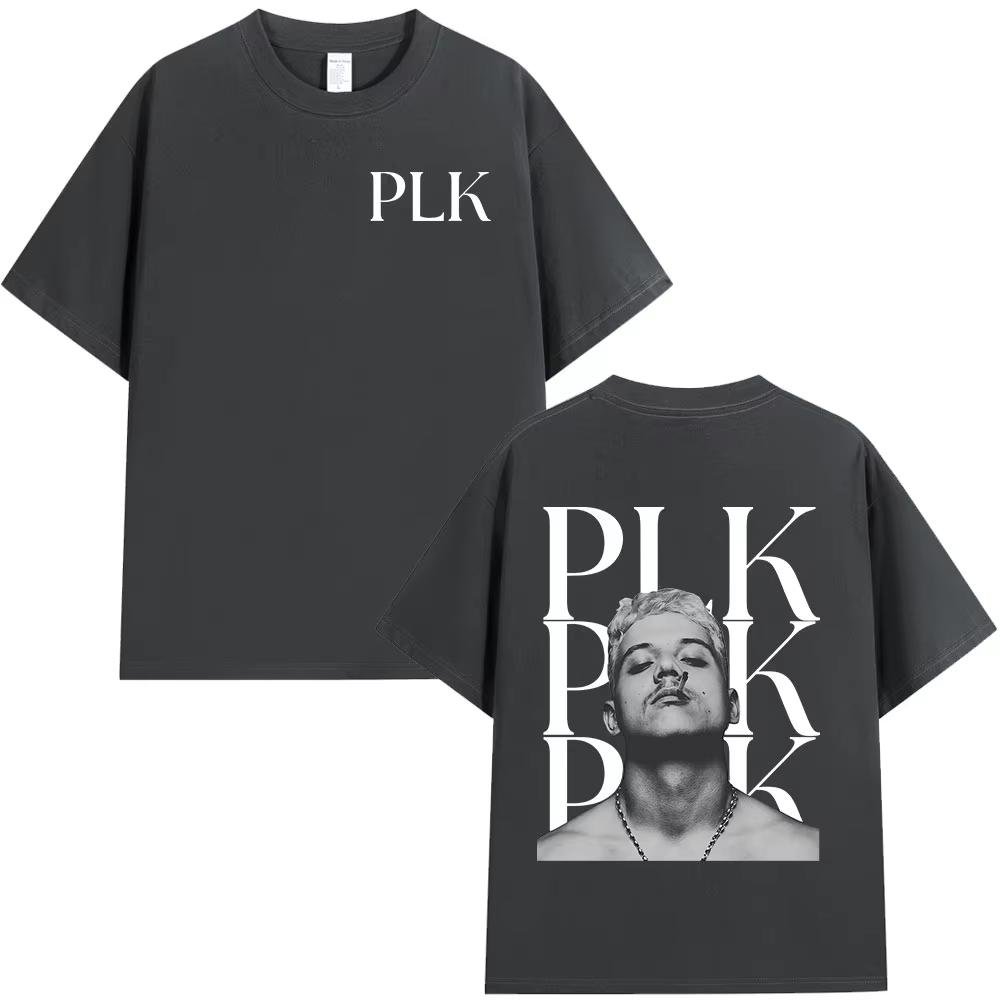 Rapper PLK portrait graphics 100Cotton music Tshirt Men 2026 New Summer Hip hop unisex ventilate Short sleeve shirt fan gifts