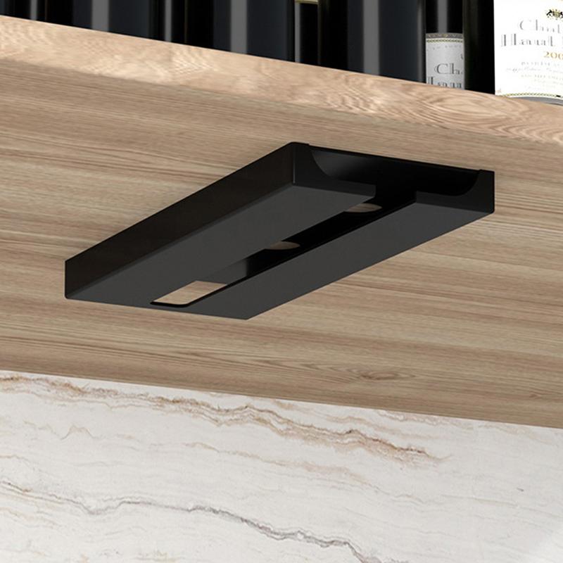 

Подвесной держатель для кухонного шкафа с бесплатной перфорацией, подставка для бокалов для вина, многофункциональная классификация, держатель для бокалов и стеклянных чашек чёрный