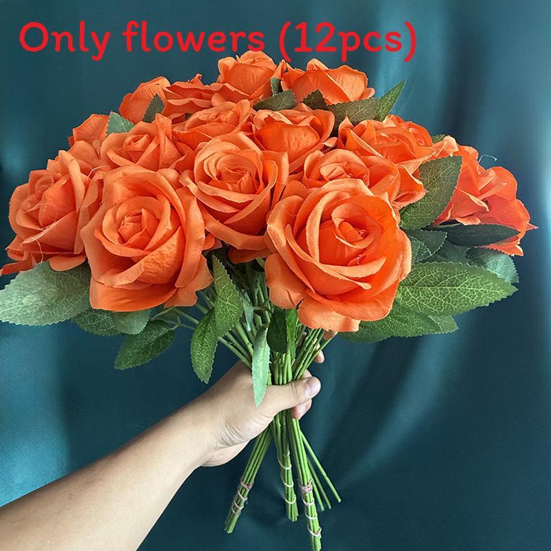 Gothic Style Silk Rose Artificial Flower With Curved Stem For Wedding And Party Arrangements