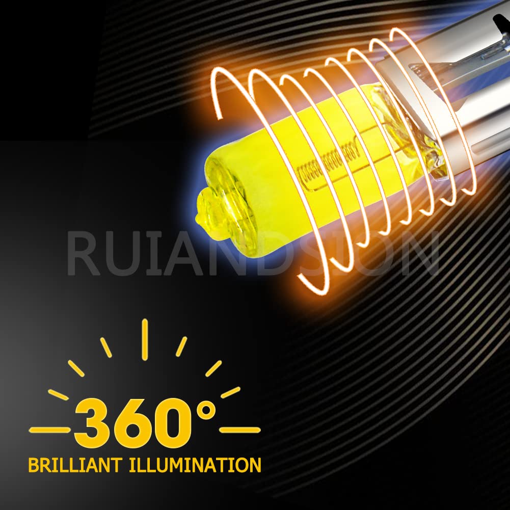 Ruiandsion 2pcs H1 Halogen Headlight Bulb Fog Lamp 100W 24V Yellow 64150 12258 Light Bulb