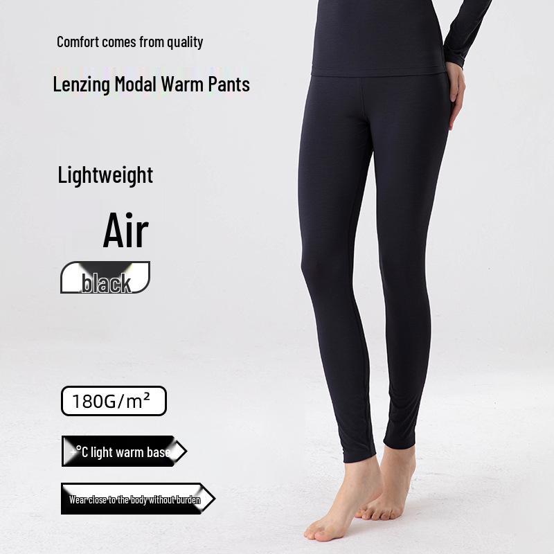 Women's Warm Lenzing Modal Autumn Underwear Set - Skin-Friendly Base Layer Top & Pants with Collar