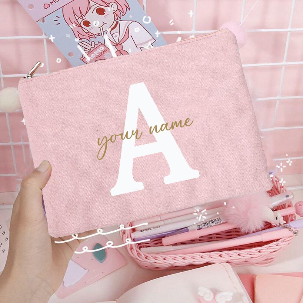 Personalized Custom Name Bridesmaid Cosmetic Bags Girls Neceser Makeup Bag Travel Toiletry Pouch Wedding Birthday Gifts for Her