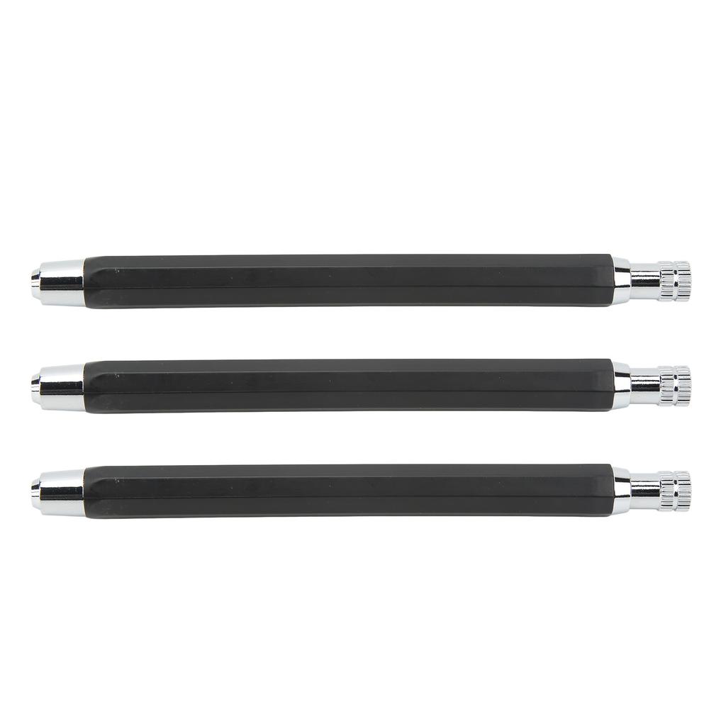 3Pcs Mechanical Carpenter Pencil 5.6mm Scribing Tool Marker Set Kit for Woodworking Black