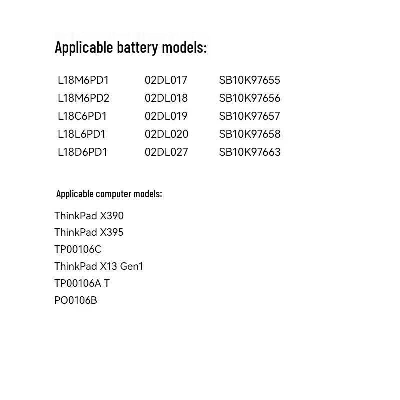 llano Laptop Battery for Lenovo ThinkPad X390 X395 X13 Gen1