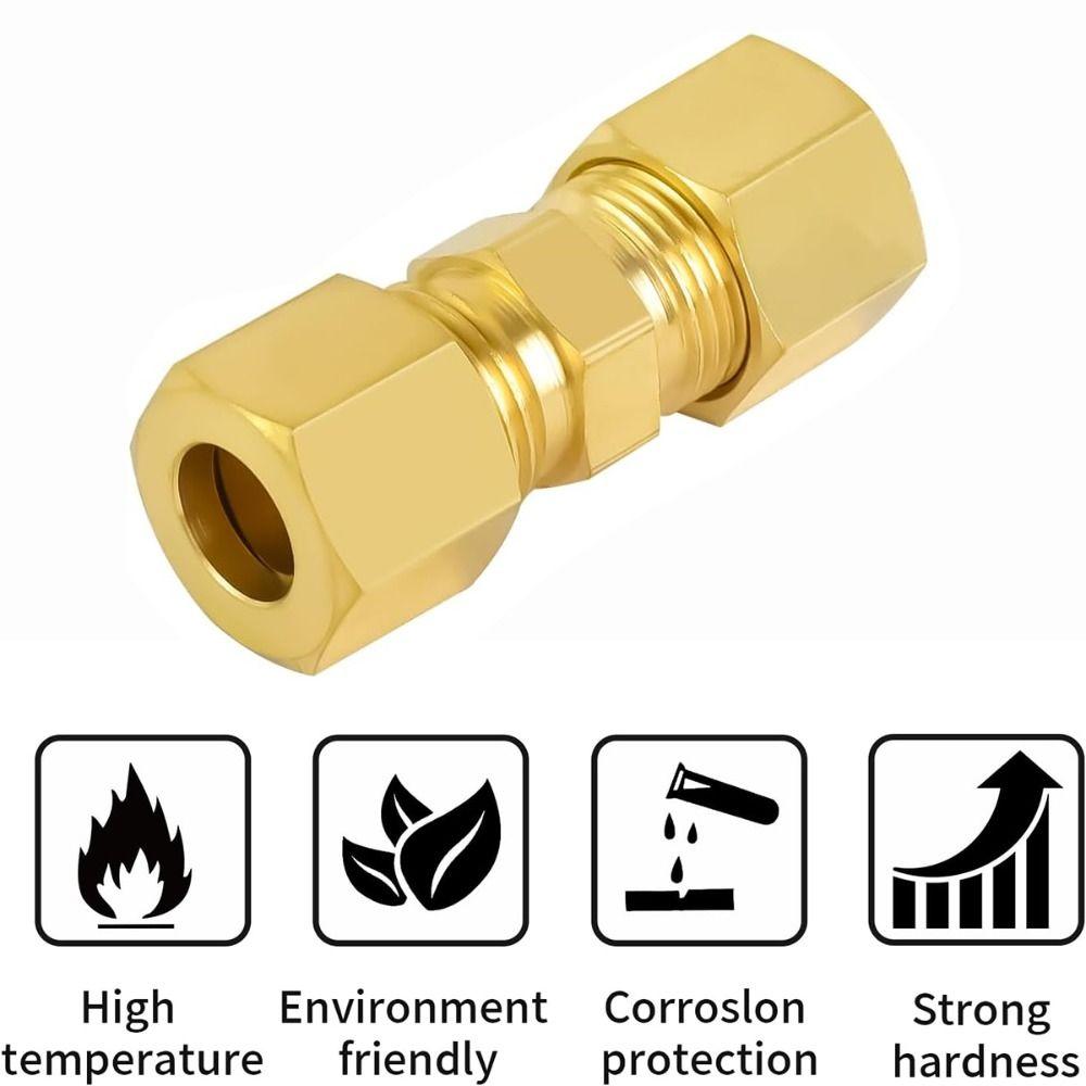 Brass Brass Compression Fitting Straight Straight Coupling Coupling Tube Fitting Connector