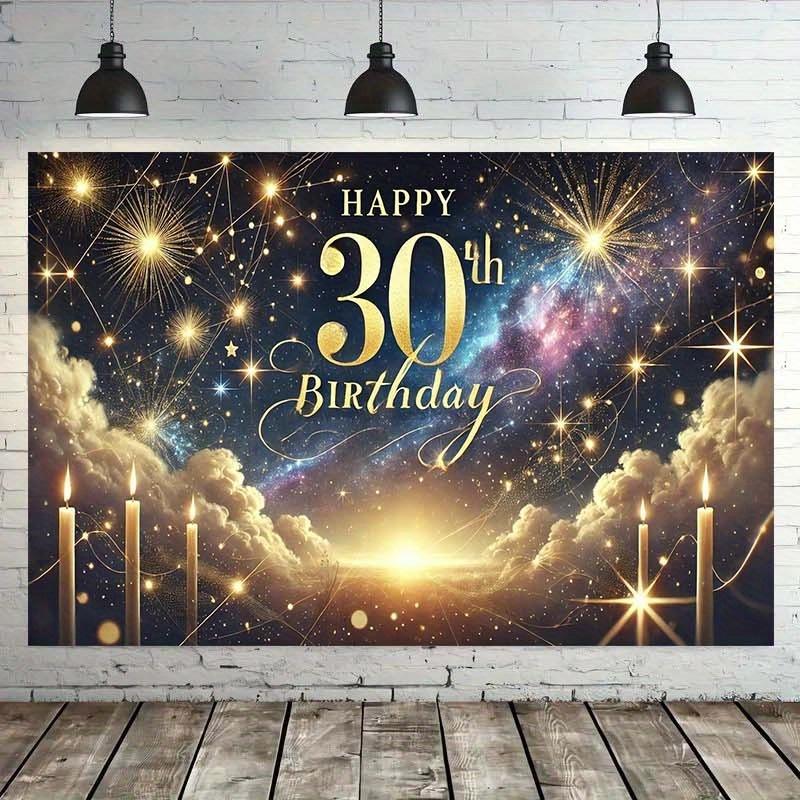 2D Flat Banner 1PC Happy 30th Birthday! Background Decoration Room Photography Studio Props Home Decoration Party