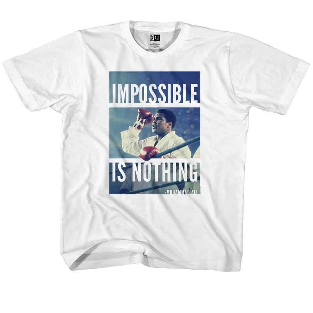 Kids Muhammad Ali Impossible Is Nothing White Icon Shirt S