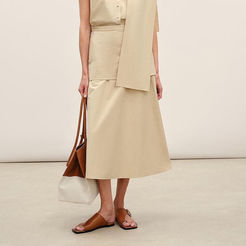 Less 2026 Summer A-line Cotton Mid-Length Skirt