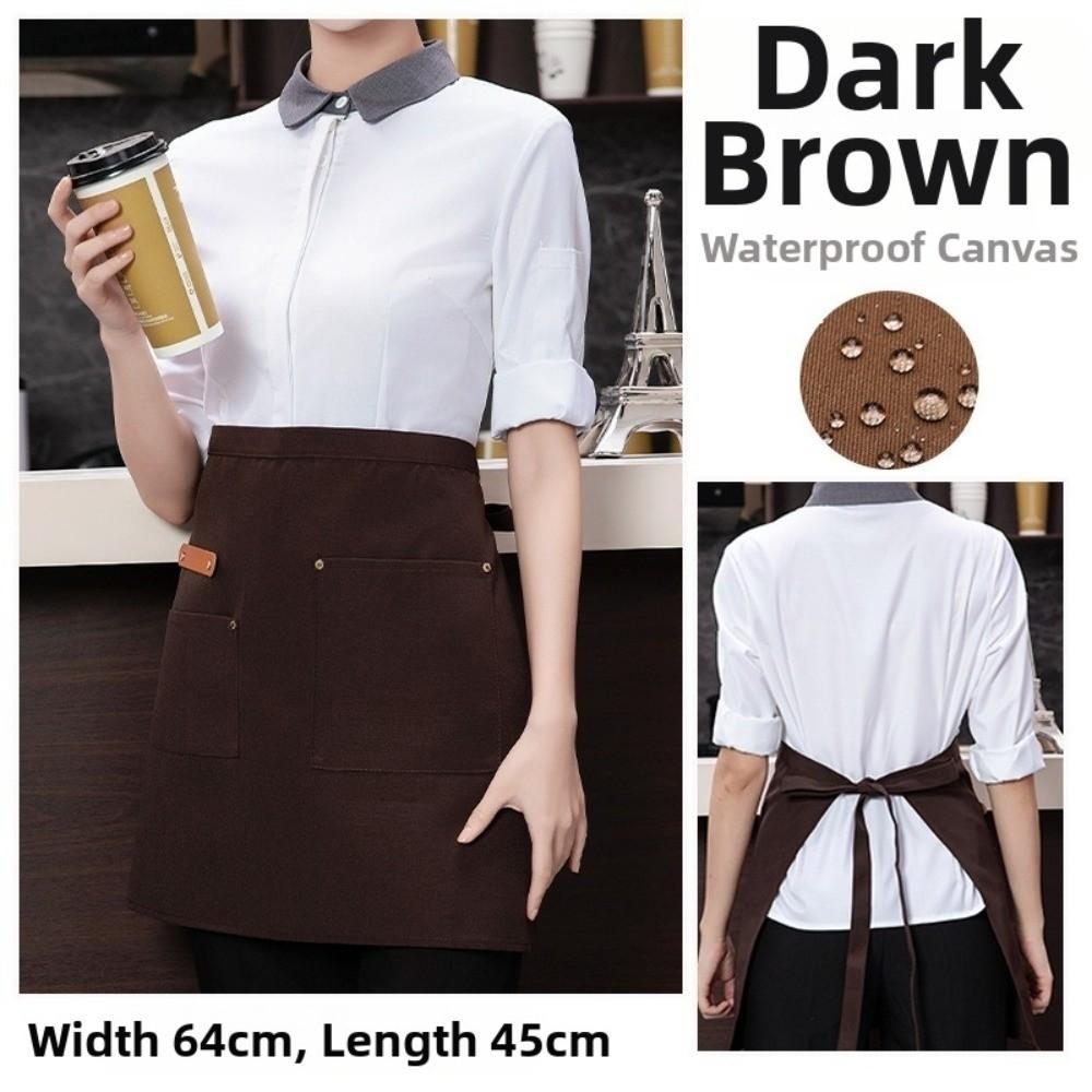 Multi-pocket Kitchen Apron Canvas Working Clothes New Waitress Apron  Restaurant Use