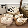 Cute Cartoon Thick-soled Warm Round-headed Cotton Shoes for Women's Autumn New Velcro Versatile Cotton Shoes for Women
