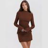 Spring and Autumn Women's Dress Knitted Fashion Sexy Spice Girls Package Hip Skirt Temperament Elegant Slim Long Sleeve Dress