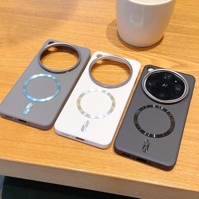 Lens Heightening Protect Camera Plain Leather Magnetic Ring Case For OPPO Find X9 Ultra X9s Pro X9 X8s + X8 Reno 15 Pro Cover