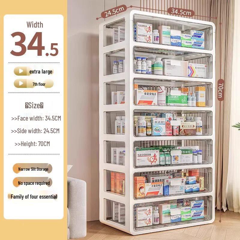 Large Capacity Family Medicine Storage Organizer Drawer Type Cabinet