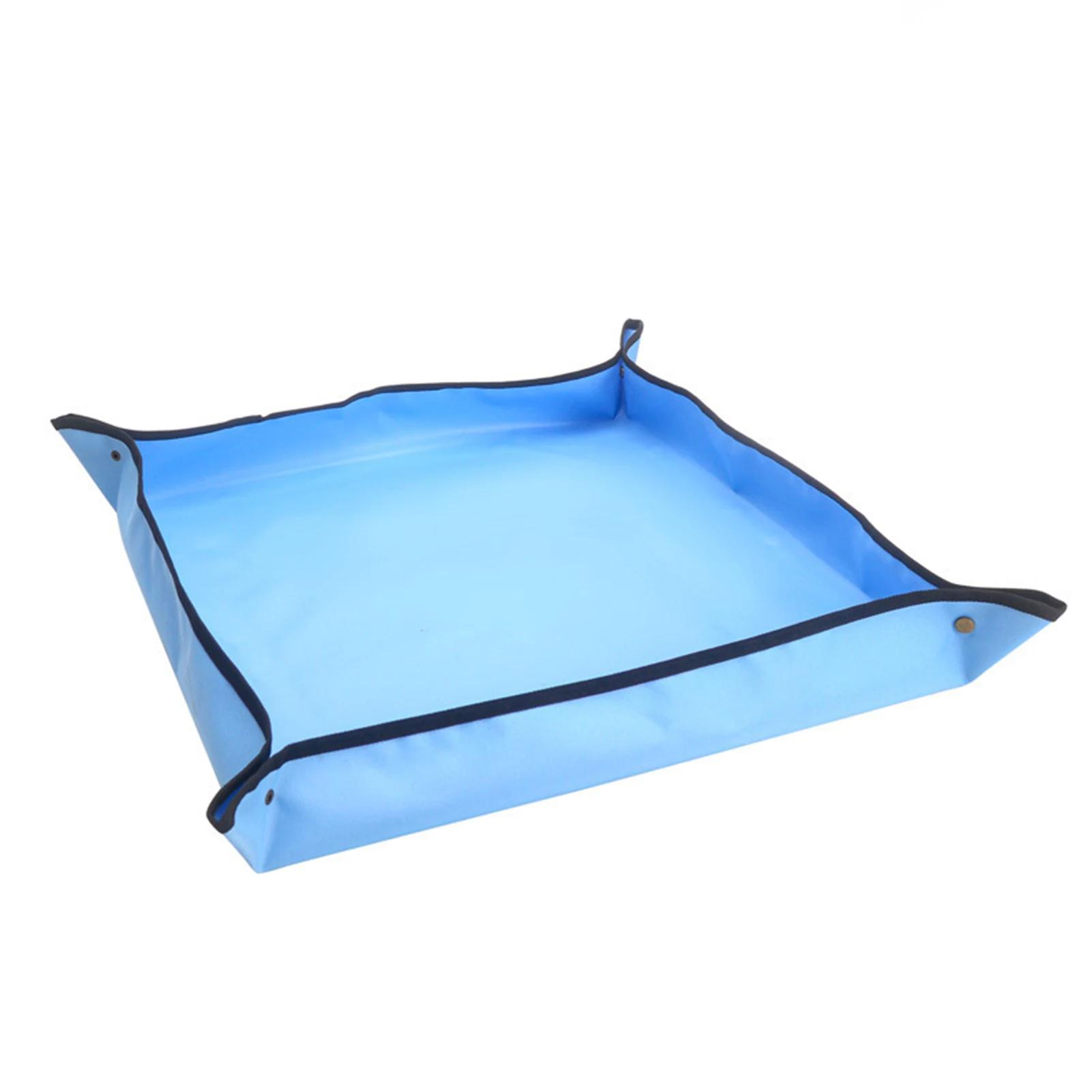 

75×75cm Garden Planting Mat Flower Pot Plant Repotting Mat Reusable Foldable Gardening Transplanting Mat Succulent Plant Pad синий