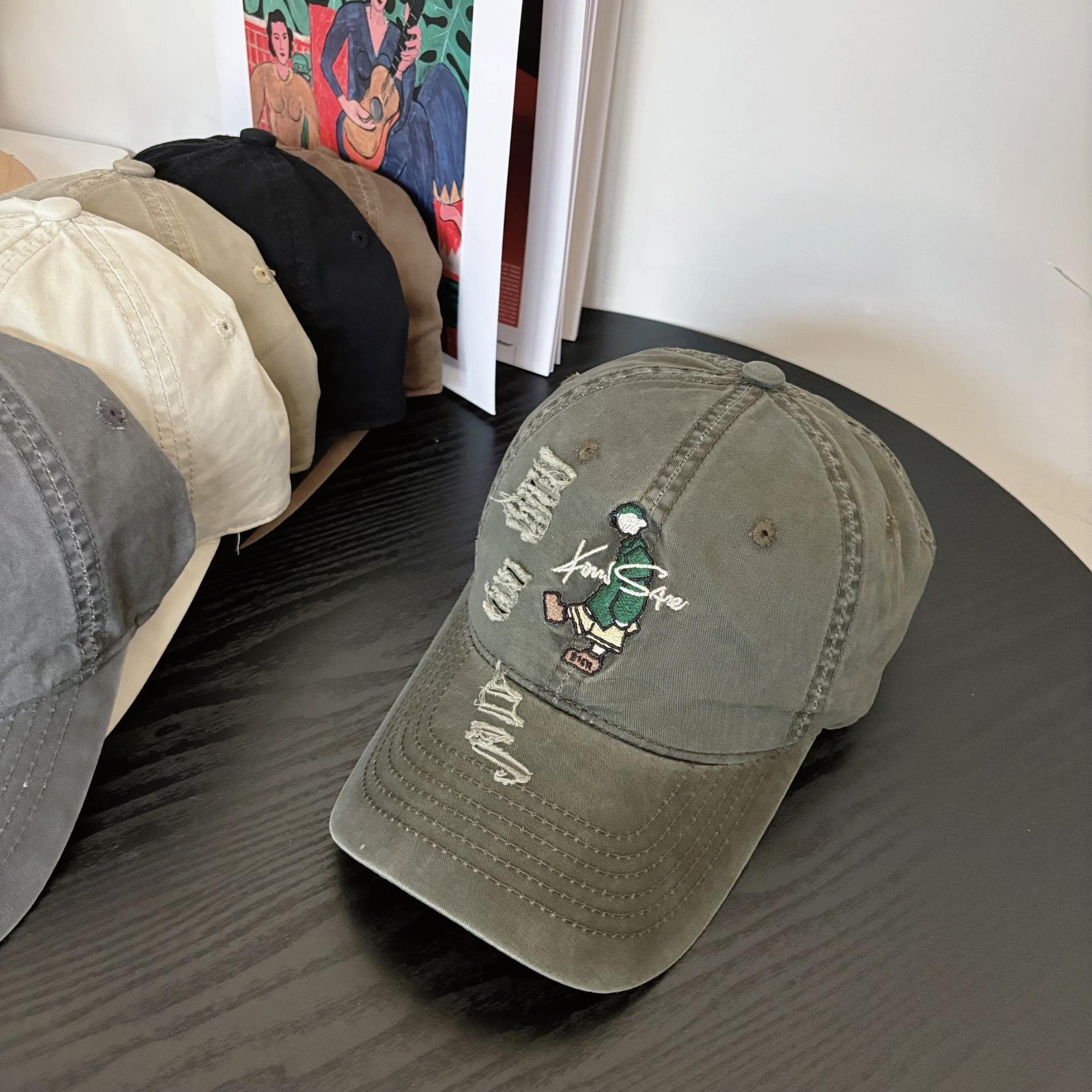 

American retro baseball cap women s 2025 new trendy brand versatile cap men s couple sun protection visor hat M（56-58cm） армія зелений колір