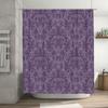 Luxurious Purple Damask Shower Curtain Vintage Luxury Bath Decoration Waterproof Fabric for Bathroom Decorations (Purple)