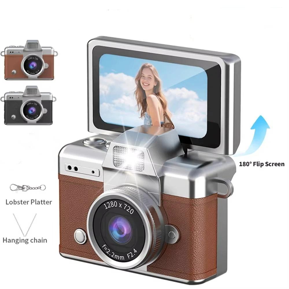 Katlanabilir Ekran Kart Kamerası, Çocuklar Öğrenciler İçin HD Fotoğraf ve Video Dijital Kamera, Retro CCD Kompakt Kamera
