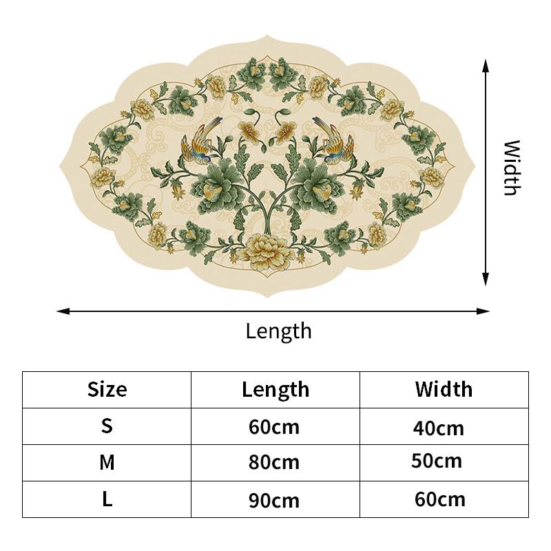 Retro Front Door Mat Irregular Bath Mat Printed Entrance Doormat Absorbent Non-Slip Rug Bedroom Carpet Toilet Bathroom Foot Pad