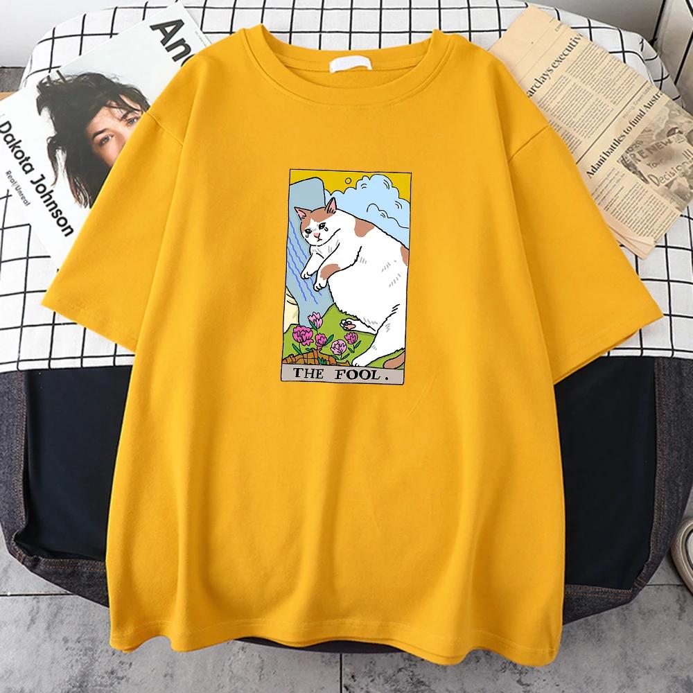 Głupi Smutny Kot Mem Drukuj Męska Koszulka Odzież Vintage Osobowość Street Topy Wszystkie matematyki Oversize Krótki Rękaw Męskie Bawełniane Koszulki