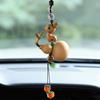 Sandalwood Little Deer Car Charm: Gourd Ornament for Rearview Mirror