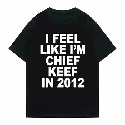 Męska Koszulka Graficzna Retro Chief Keef 2012 Kolekcjonerska Merchandising Ikony Rapu Miękka Wygodna Koszulka z Okrągłym Dekoltem Twarz Chief Keef