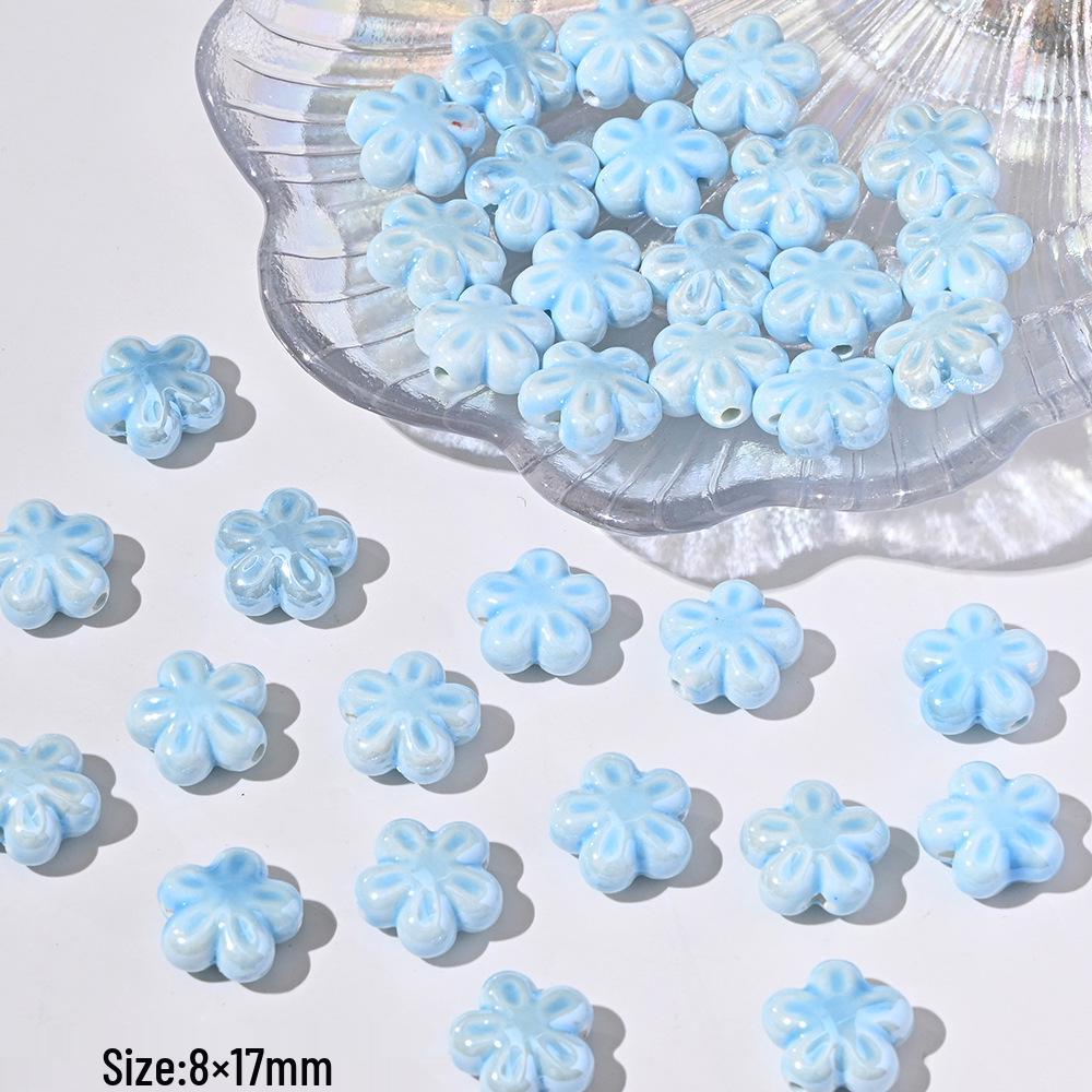 Blue Series Japanese Ceramic Seashell & Heart Beads for DIY Jewelry