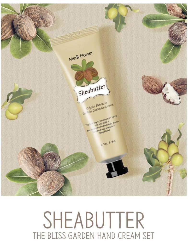 MEDI FLOWER The Bliss Garden Hand Cream 5-Piece Set + Gift Bag (250g)