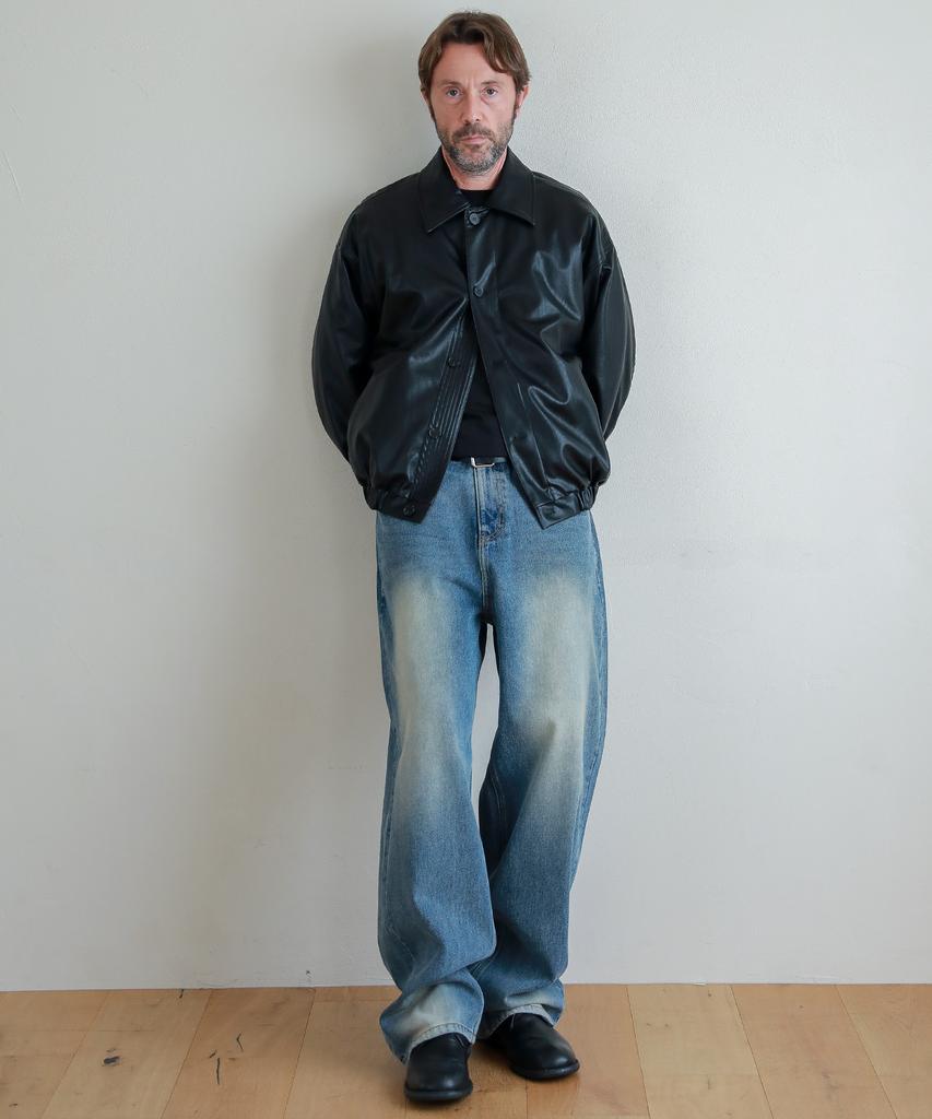 ESN Brush Wide Denim Pants V28_Washed Blue