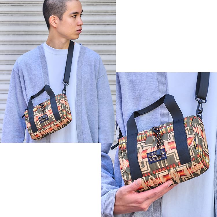 KiU Pendleton Square Padded Mini Boston with shoulder strap and perfect for outdoor Made in Harding Bag, waterproof, water-repellent, quilted, pocket,