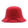milliner winter new British retro flat top hat European and American autumn and winter women's woolen bow top hat