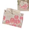 Paper Box Cover Large Cute PU Leather Facial Hand Paper Box Cover for Bedroom Living Room Cars Pink