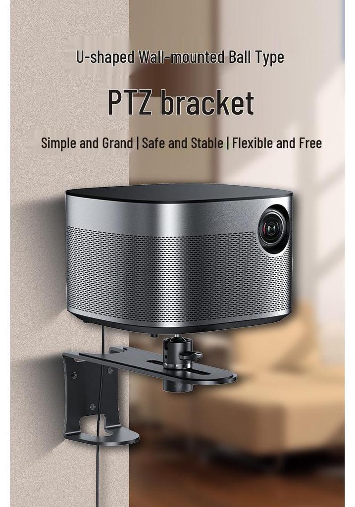 Telescopic Metal Projector Wall Mount, Stable & Adjustable Pan/Tilt, Ideal for Home Bedside.