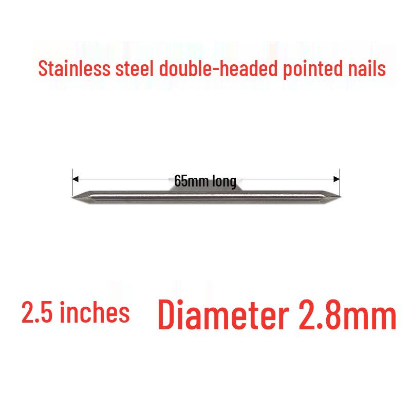 Stainless Steel Double-Headed and Pointed Round Nails, 1.2-4 inch, for Wood Board Connection and Splicing.