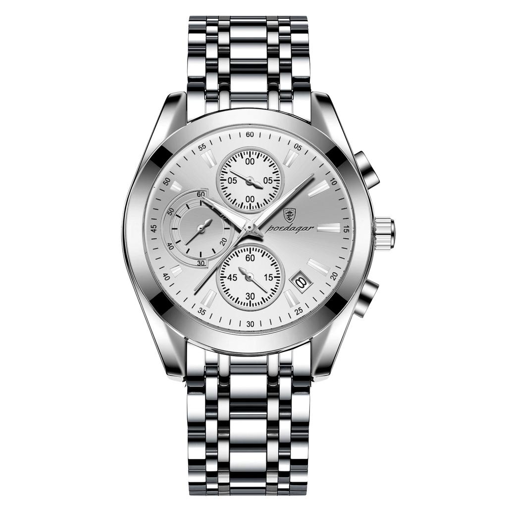 POEDAGAR Nowy luksusowy męski zegarek TOP marki z pudełkiem Luminous Wodoodporne wielofunkcyjne męskie zegarki kwarcowe
