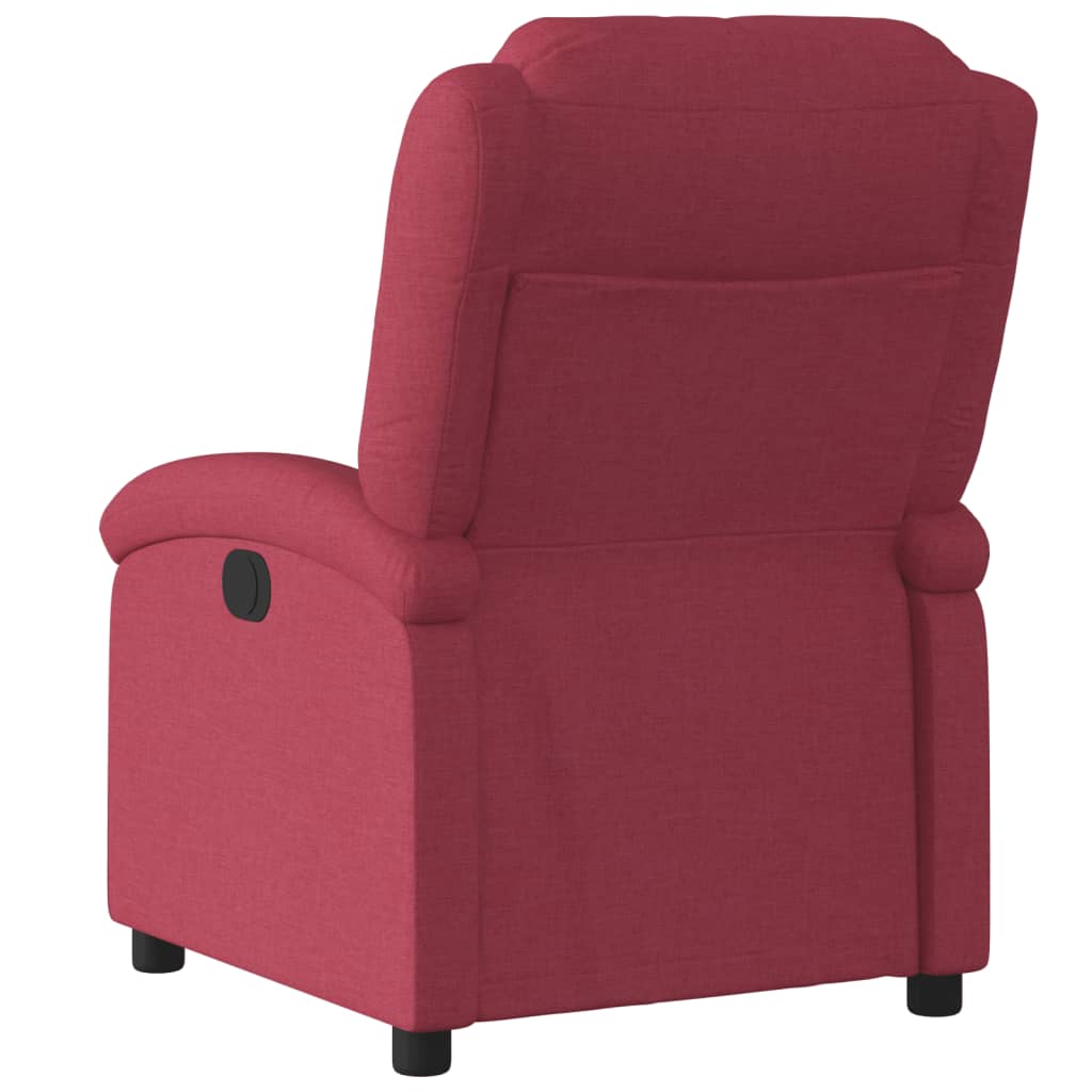 Relaxation Armchair Wine Red Fabric