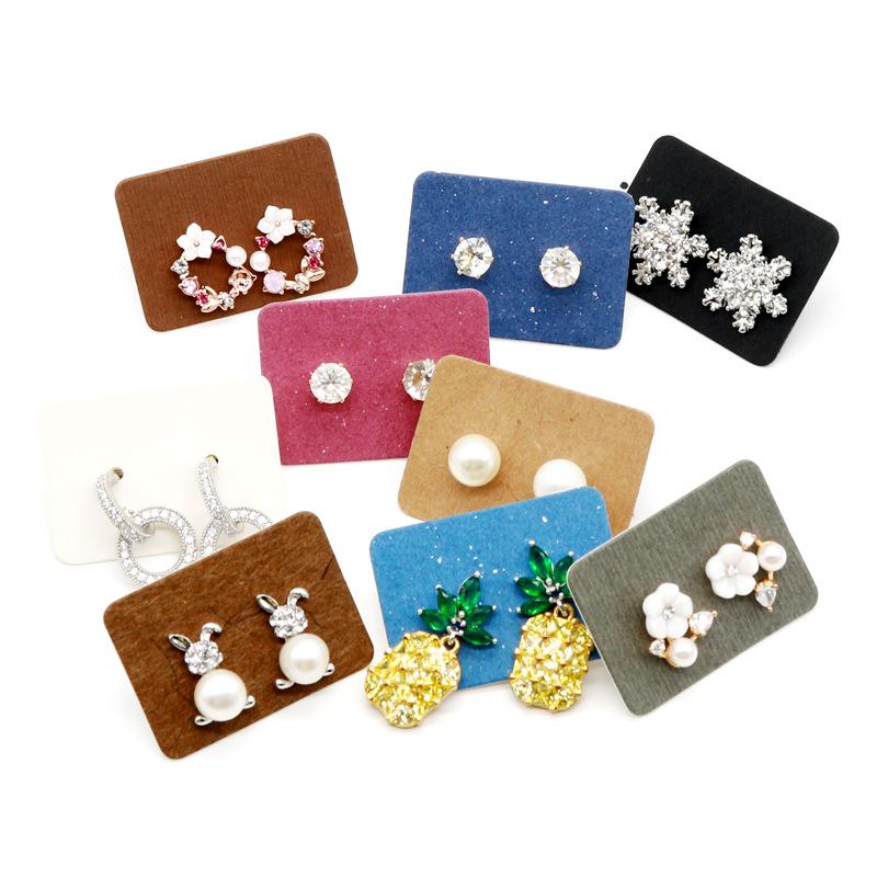 100 pièces 50 pièces Cartes d'emballage pour boucles d'oreilles 2,5x3,5 cm Carte d'affichage pour clous d'oreilles Carton vierge Papier Kraft Étiquette de prix pour bijoux DIY