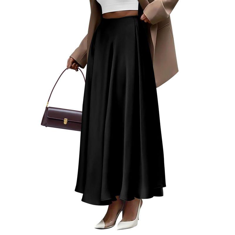 Solid Color Elastic Waist Loose Skirt Solid Elastic Waist Loose Skirt for Women