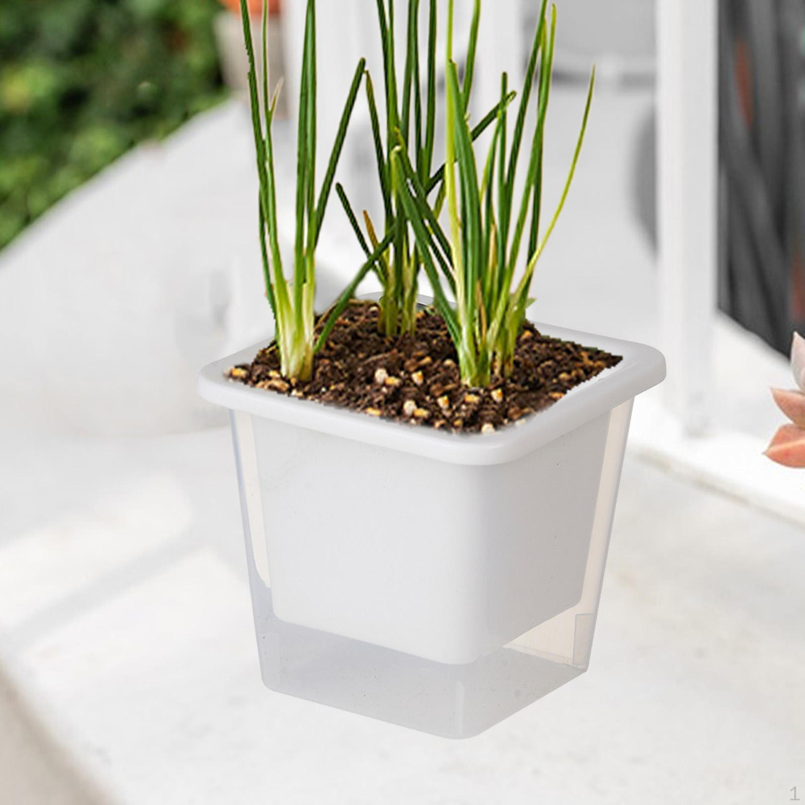 

Self Watering Plant Pot Container Decorative Simple Indoor Outdoor Planter Box for білий