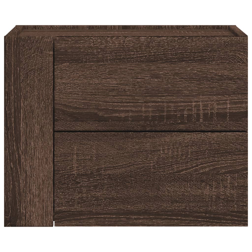 Wall Mounted Nightstand Brown Oak Effect 45 x 30 x 35 cm