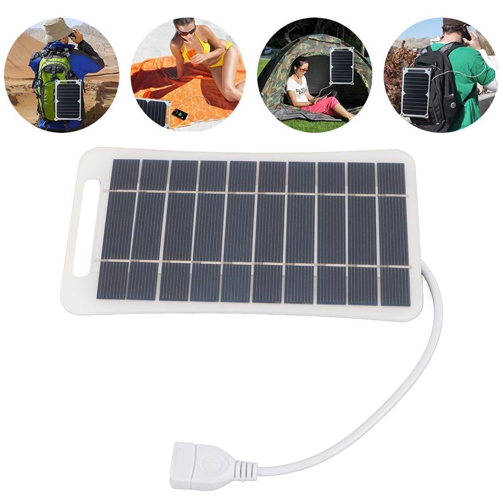 5V 5W USB Solar Panel Professional High Efficiency Monocrystalline Silicon Portable Handheld Solar Panel   for Camping Travel Outdoor