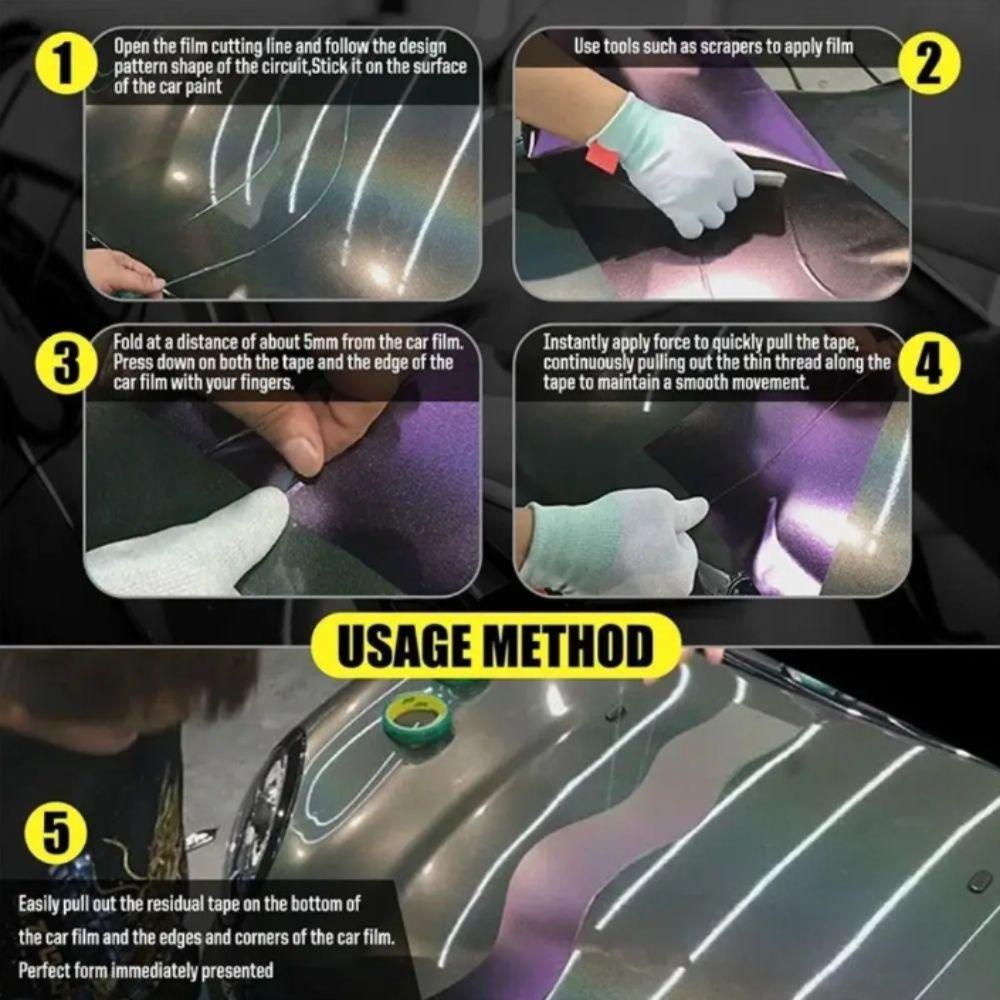 Flexible Material Vinyl Wrap Cutting Tape Green Color Multi-Purpose Tape  Automotive Wrapping
